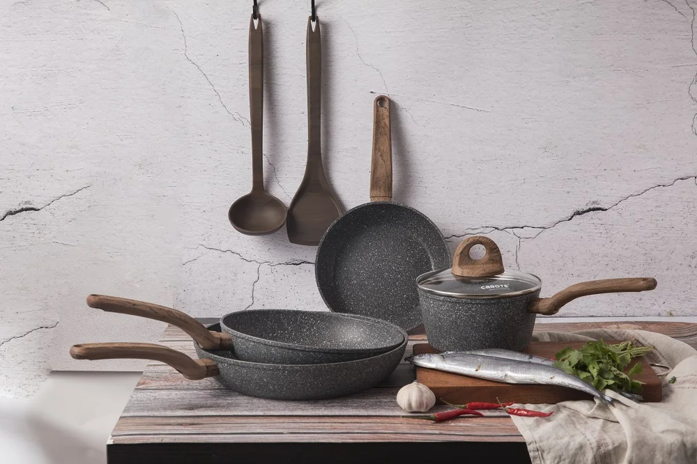 Carote Lighter Forged Aluminum 18cm Casseroles Stockpot Soup Pot With Nonstick Marble Coating