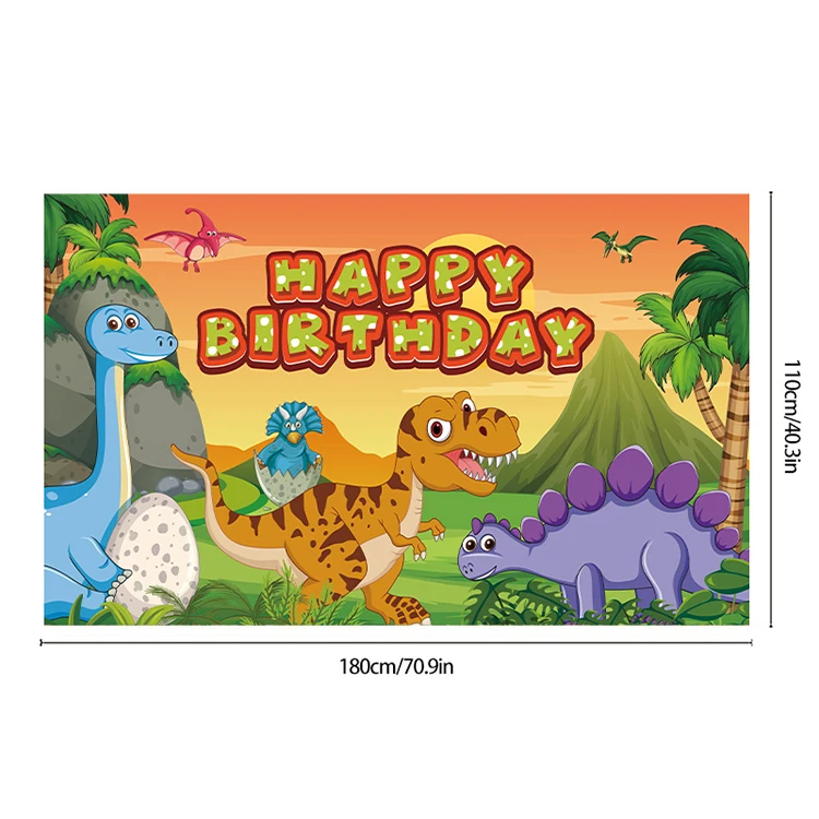 2024 New Dinosaurs Birthday Party Backdrop Banner Boys Kids Birthday Party Dinosaur Themed Photo Backdrop Indoor Outdoor Decor