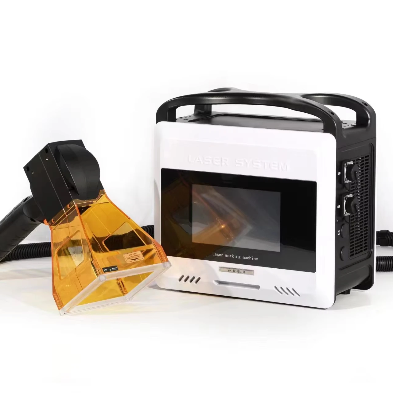 Portable Mini Fiber Laser Printer Machine 20W Mobile Handle Pulsed Mode Home Use Max Laser Source Support AI DXF Formats