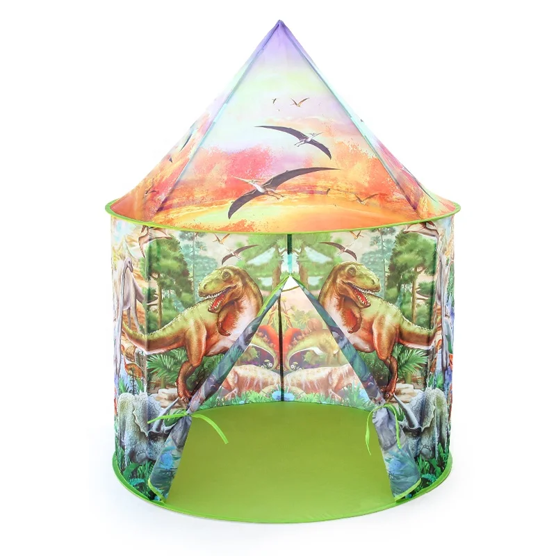 Factory Wholesale Indoor Outdoor Pop up Dinosaur Toy Tent Girls Large Play House Kids Tunnel Castle Play Tent for Children Games