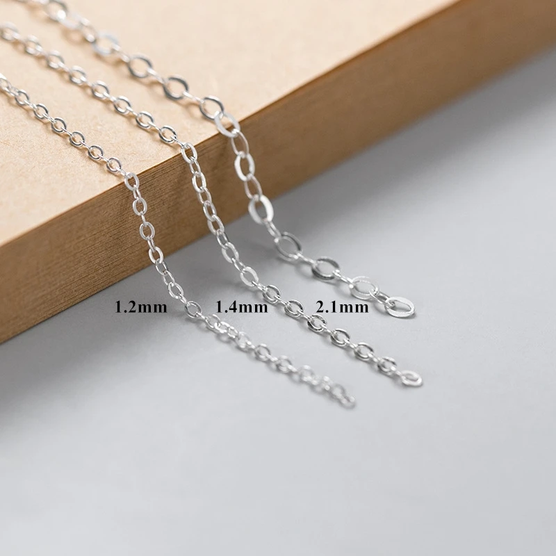 GP flat cable chains S925 Silver for permanent jewelry chains Factory wholesale for DIY bracelet jewellery silver chains