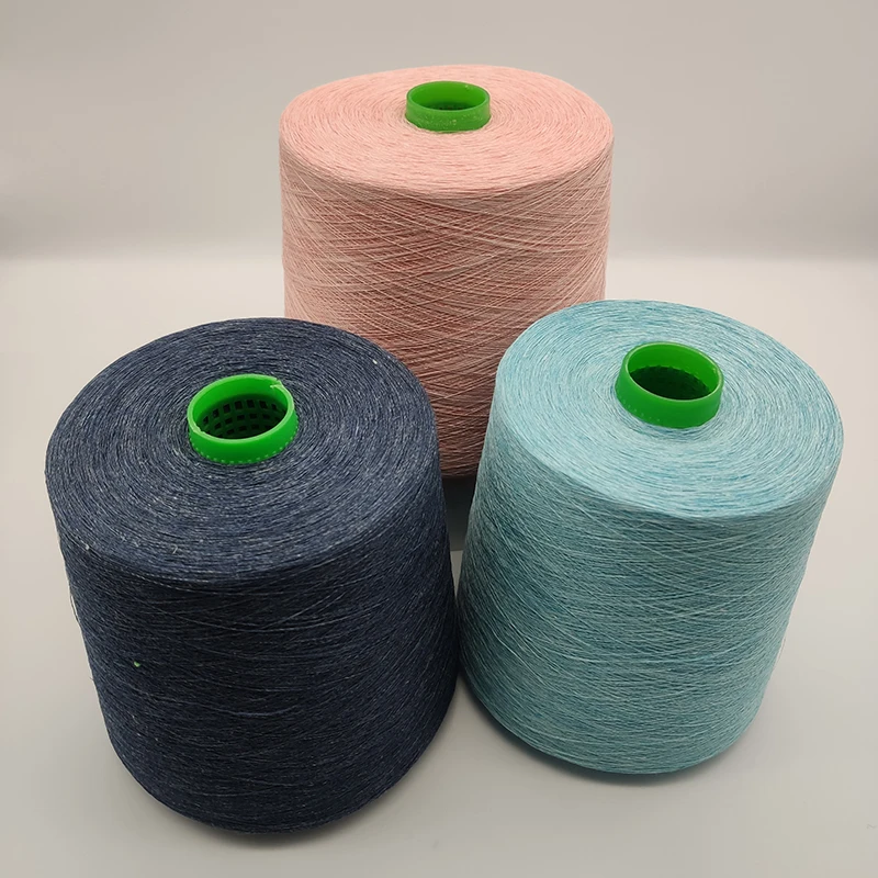 eco friendly packaging cone yarn 100 linen knitted sweater RING SPUN 1ply 24nm stocked Top dyed melange yarn