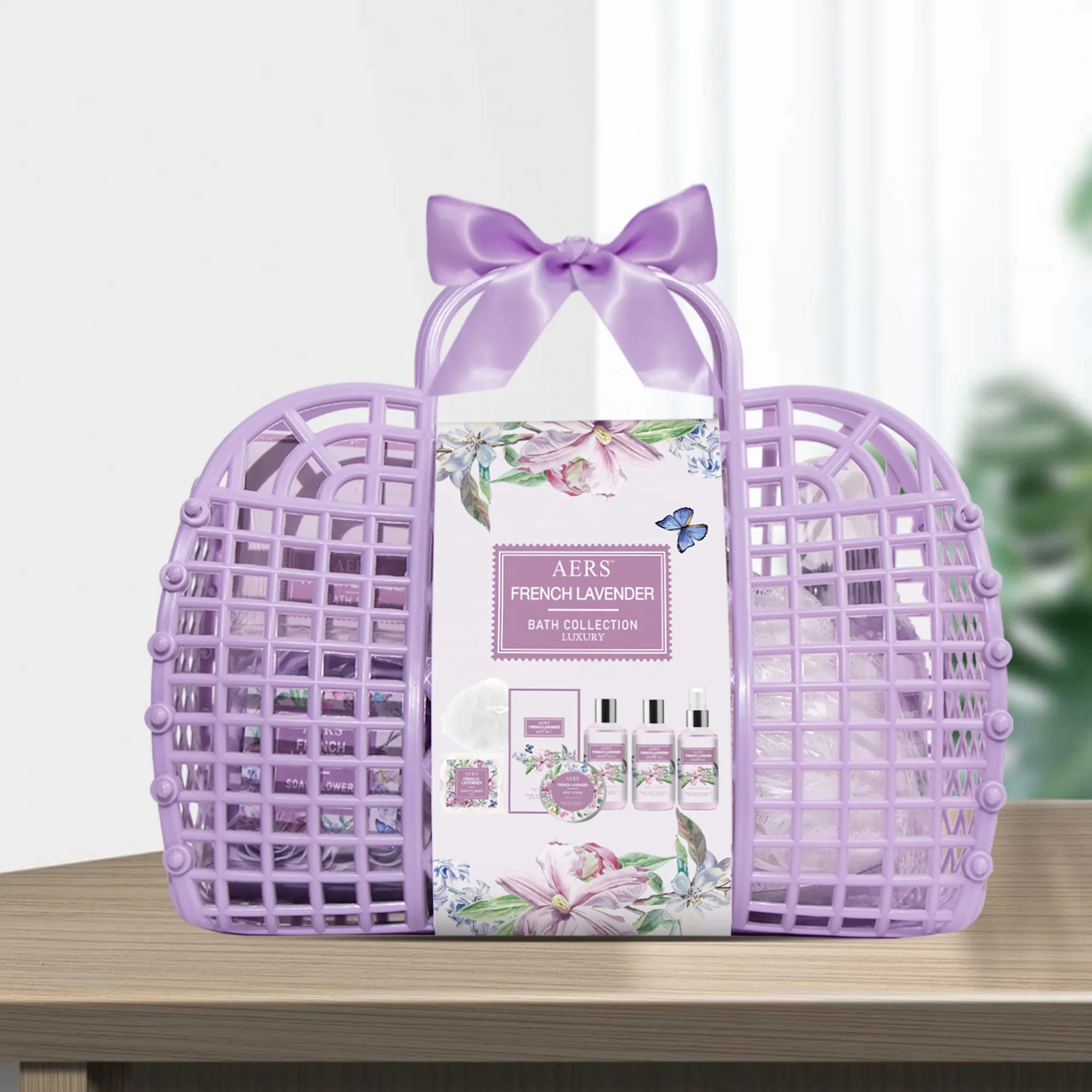 Customizable Bath Gift Basket Set with Handle for B2B Clients, Ideal for Spa and Home Use, MOQ 1000