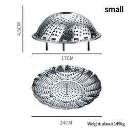 Chinese Cooking Stainless Steel Foldable Food Steamer Basket Collapsible Vegetable Bread Dumpling Steamer Steamer Baskets