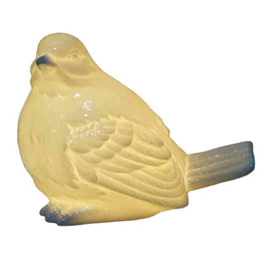 Ceramic Spring Bird Figurine with LED Light