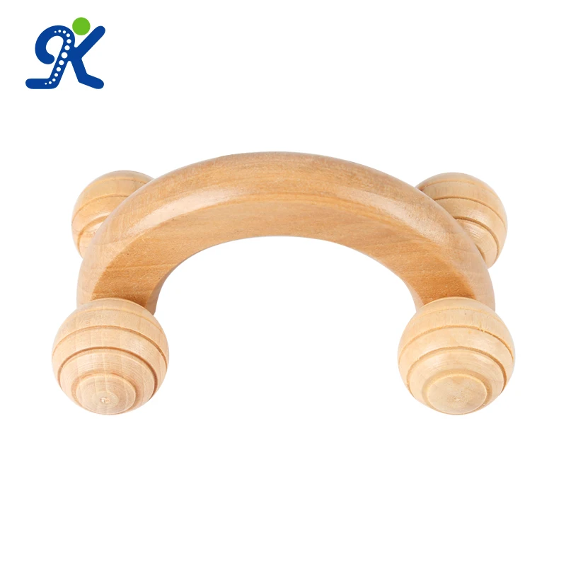 Christmas gift  Four-wheel Massager car Wood Therapy Back Body neck guasha Massage Tools Wooden Massage Roller
