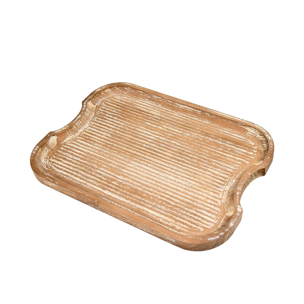 OKSQW Custom Wood Coffee Tea  Luxury Tray Antique Designer Wooden Food Serving Tray