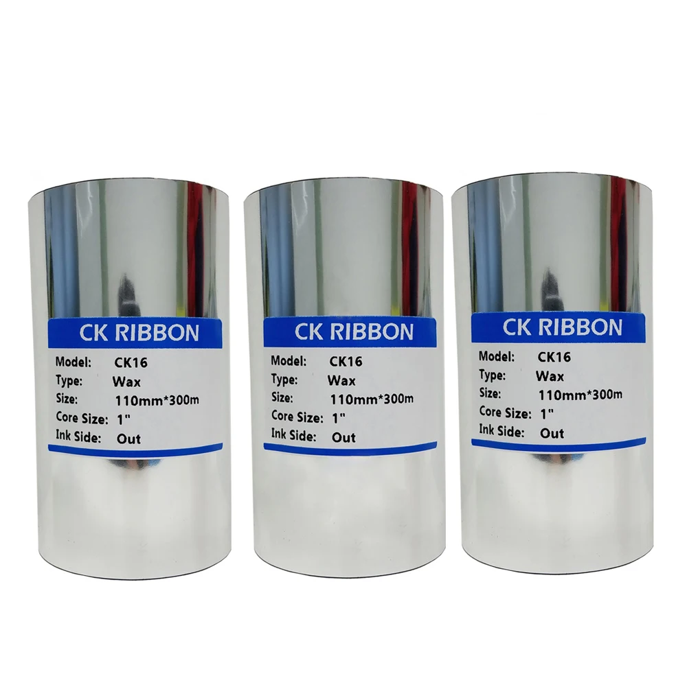 Coditeck TTR CK16 110mm*300m 110mm*74m Thermal Transfer Wax Ribbon ribbon wax for printing machine