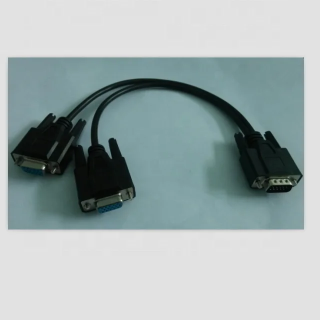 1ft+1ft hdb15m to 2 hdb15f vga spliter cable