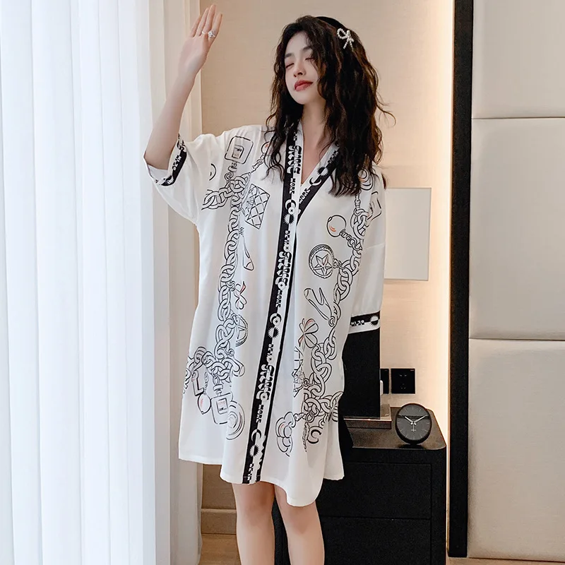 Sexy Night Dress Women v neck Fashion Female Satin Nightgown Lady long Night dress