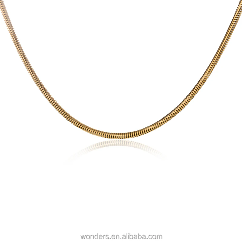Collar Bracelet Chain Stainless Steel Women Men Round Snake Chain For Jewelry Making In Gold Platinum Color