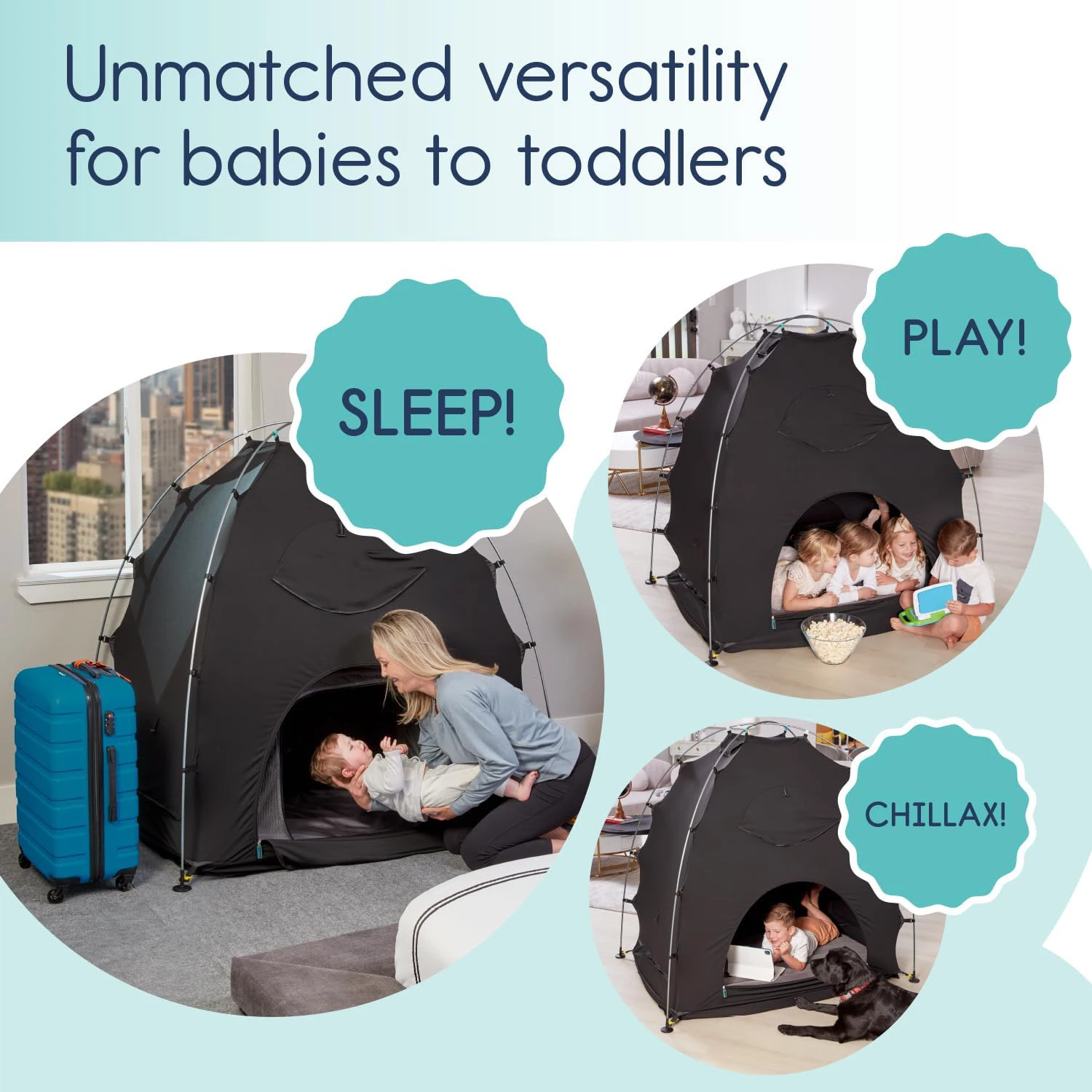 GodsWord Indoor Baby Blackout Sleep Tent Portable Travel Crib Blackout Canopy Baby Sleep Pod Slumber Tent Block Out 90% Light