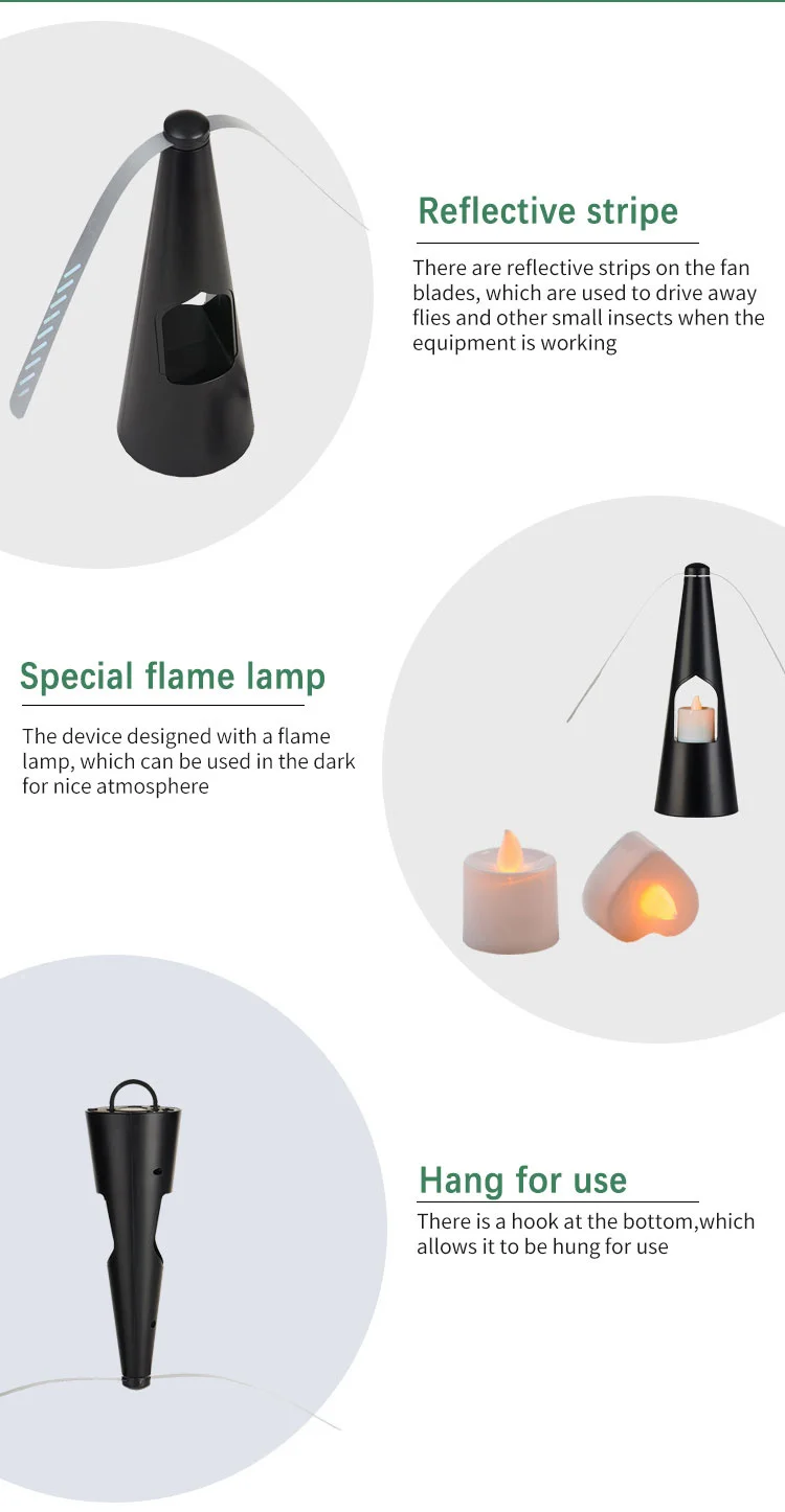 Factory Direct Tabletop Hanging USB Battery Indoor Outdoor BBQ Mosquito Fly Repeller Fan Pest Repeller