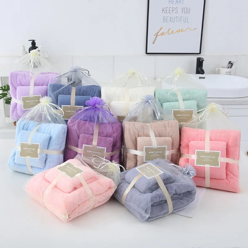 2022 Hotel Bathroom Adult 100% Polyester Towel Set High Quality Bath Towel Set Soft Wholesale