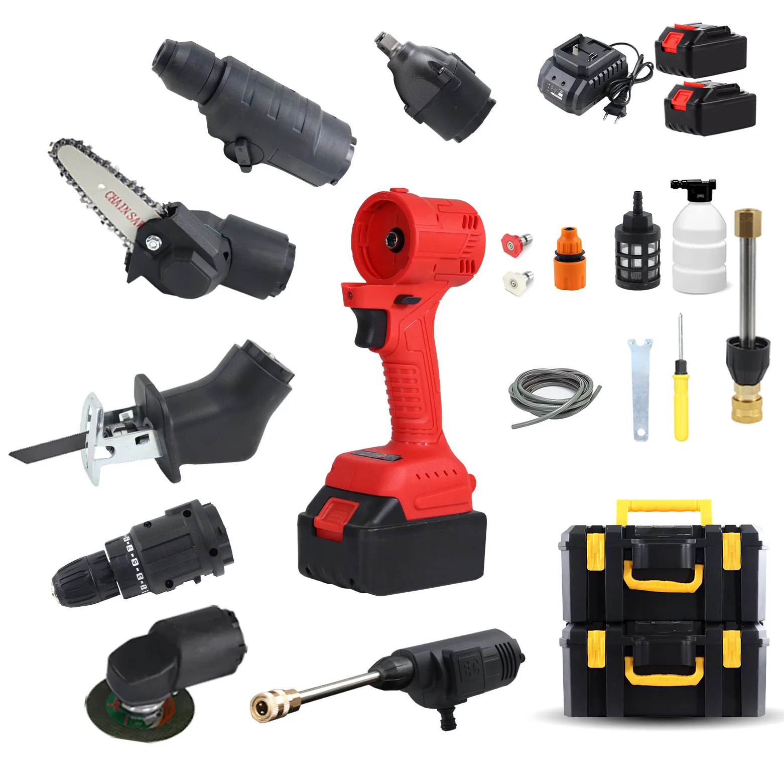 Multi-use new brushless rechargeable universal lithium battery high power tools set