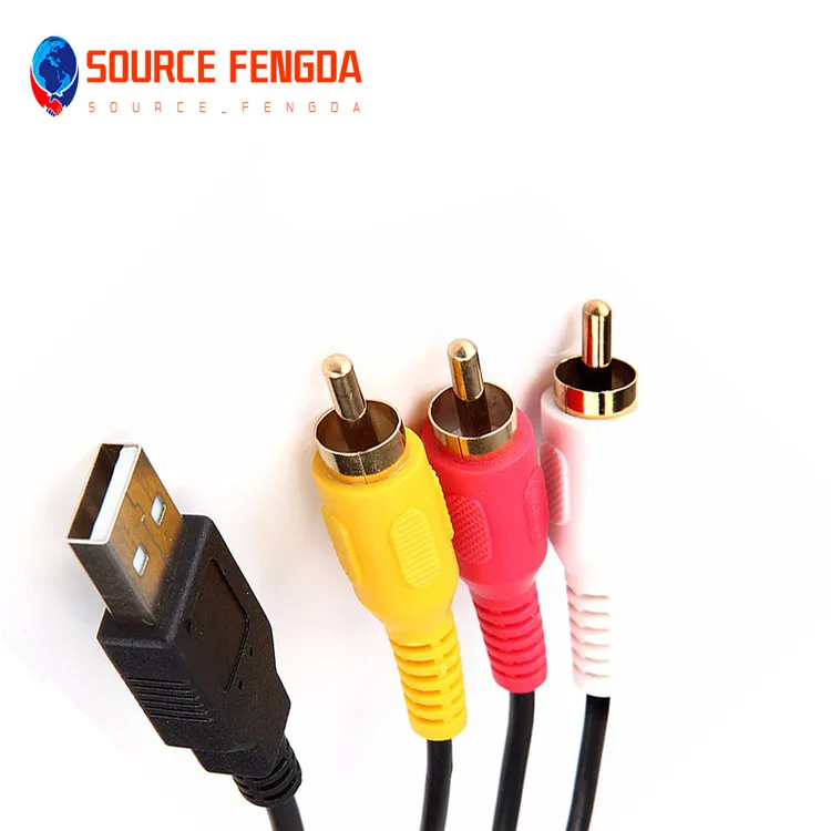 1 meter Extension Flush  Mount Data cable male to female USB2.0&3RCA Adapter cable with accessories for car DVD TV