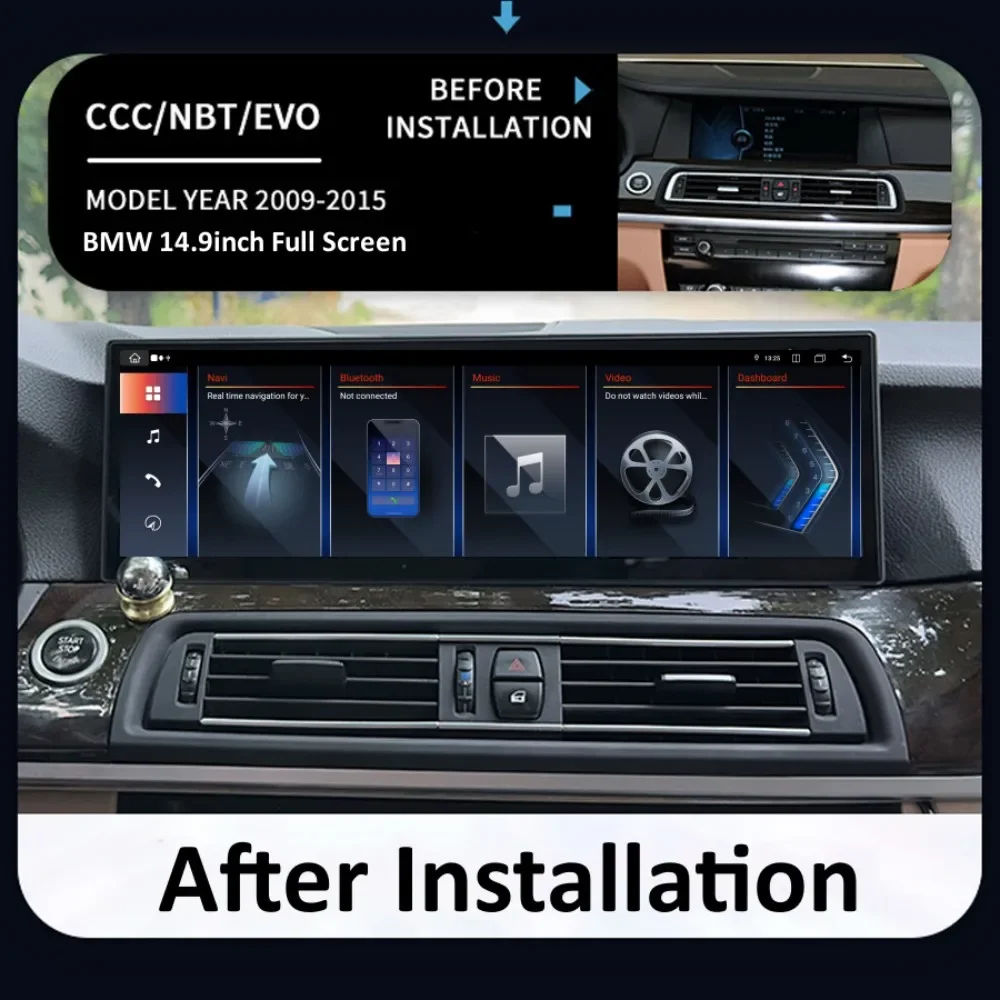 15 Inch New OEM Design Car Stereo Multimedia For BMW F10 F11 F18 525i 525d 5 Series 2560*720 IN-CELL IPS Screen 8+128G Carplay