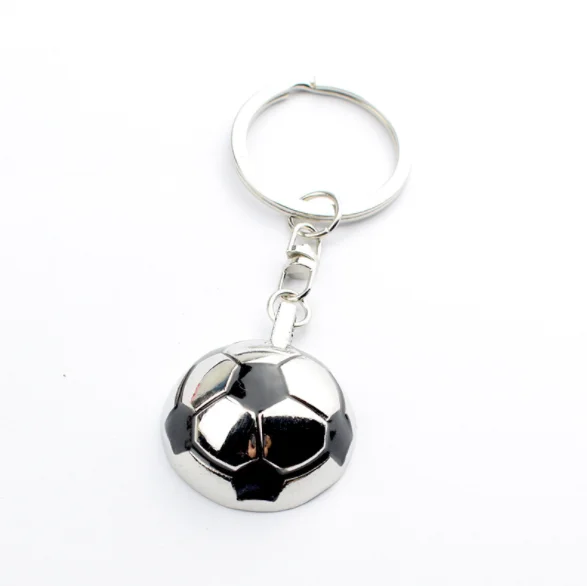 3d custom metal mini soccer ball football keychain