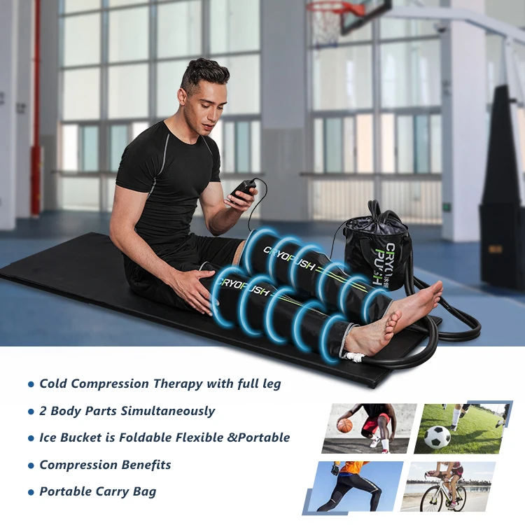 Professional athlete rehabilitation physiotherapy machine ice gel compression cold therapy for knee joint recovery
