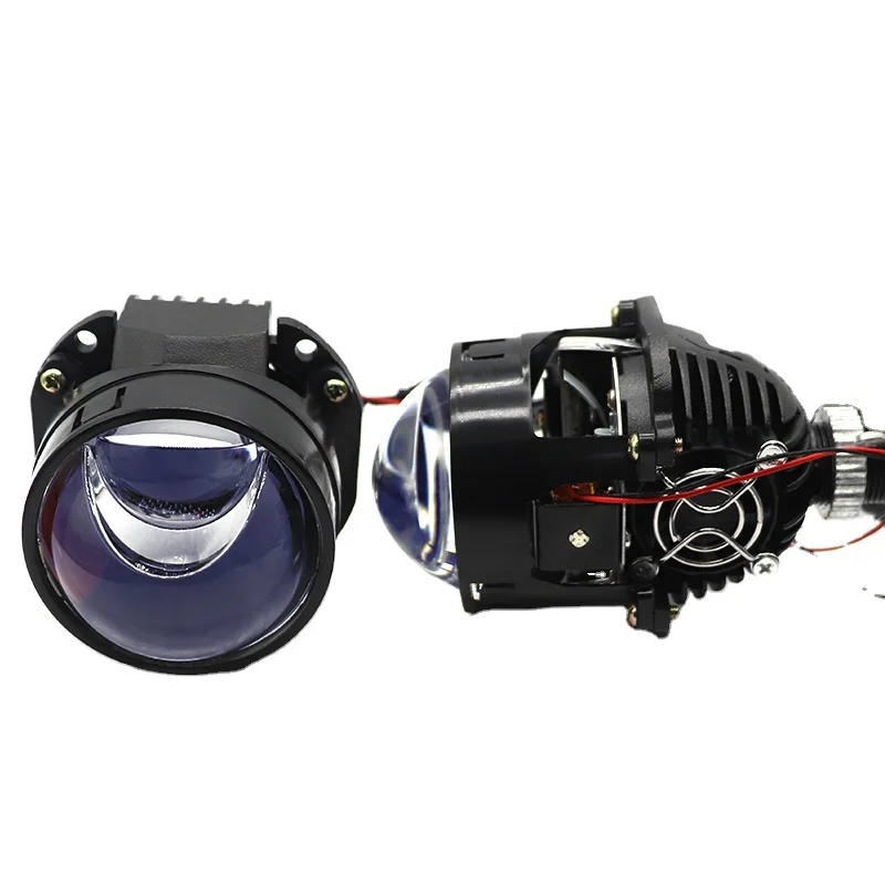 Car 12V 2.5-Inch Led Projector Bifocal Lens Headlight Laser In Matrix Non-destructive Universal H4 H7 9005 9006 6000K Upgrade