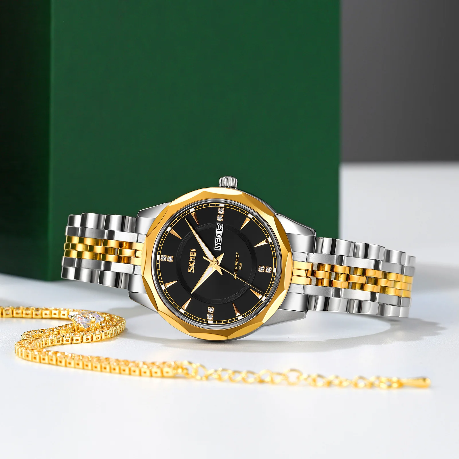 SKMEI 9264 High Quality Women Hot Sell Model Stainless Steel Luxury Lady Quartz Wristwatches
