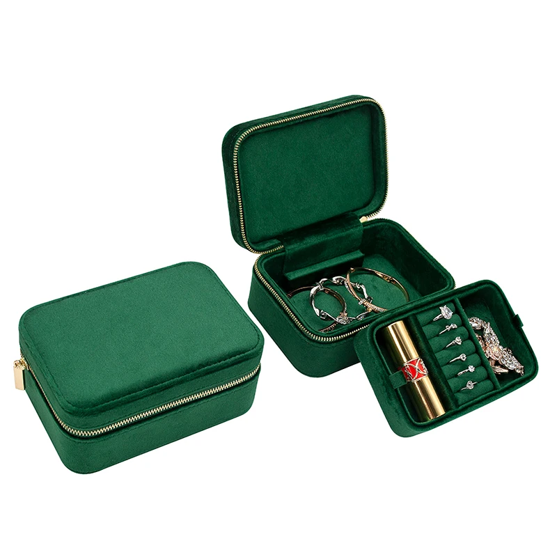 Hot Products Travel Plastic Storage Box Portable Mini Velvet Jewelry Tray