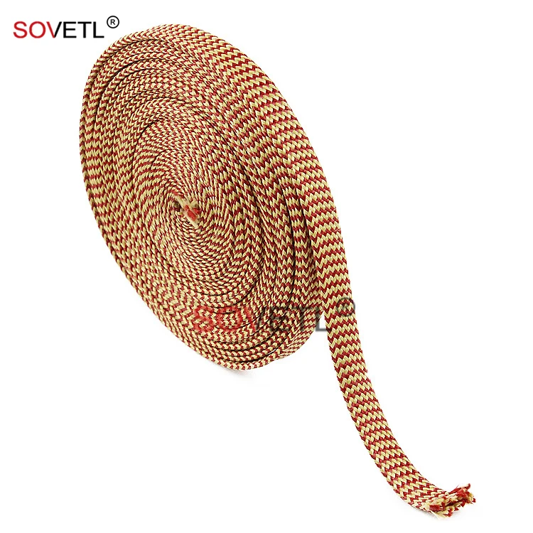Aramid Hollow Webbing Sleeve Temperature Resistant Tubular Freproof Strap Woven Aramid Double layer webbing