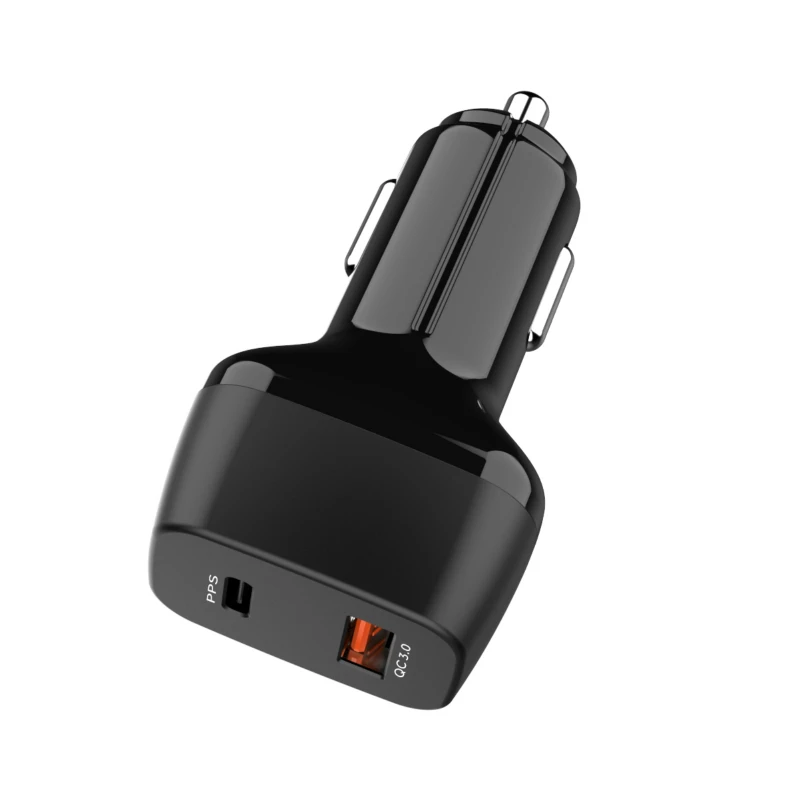  2021 Заводская Быстрая зарядка QC3.0 Type-C USB Автомобильное зарядное устройство мини дизайн Белый PD 30 Вт