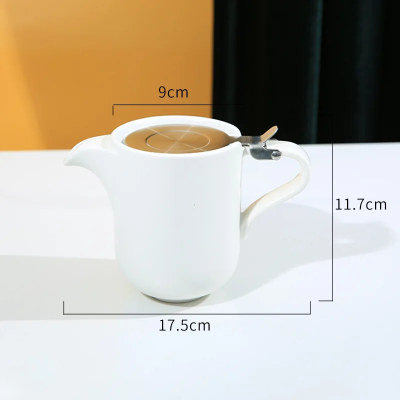 Ceramic Teapot with Stainless Steel Tea Infuser 450ML