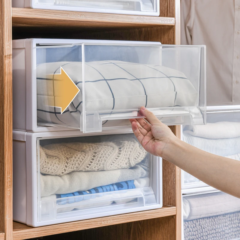 Transparent Storage Boxes Organizer Drawers Clothes Organizers Plastic Desktop Type Bags For Drawer