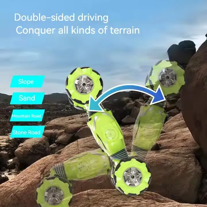Double Stunt Skidding Remote Twist Cars Toys Racing Kids Hand control Gesture RC Car Auto with music and light