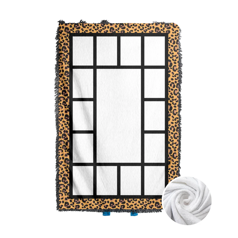 Double layer cow printed flannel moving chunky knit chunky knit blanket 280g printed crazy christmas holiday flannel blanket