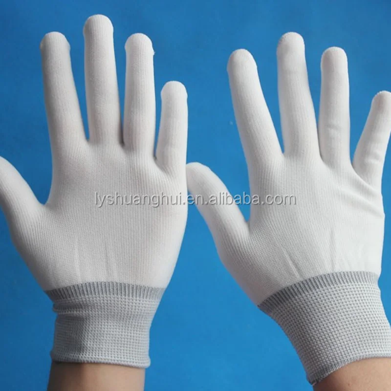 Белые перчатки wortk polyliner 13 калибра с хорошей посадкой