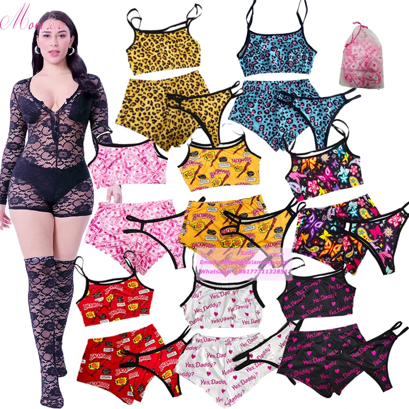 Valentines Day 2022 Onesie Pajamas Sexy Underwear 3 Piece Womens Lingerie Sexy Set Lace Bodysuit Women Sexy Lingeries Set 2022