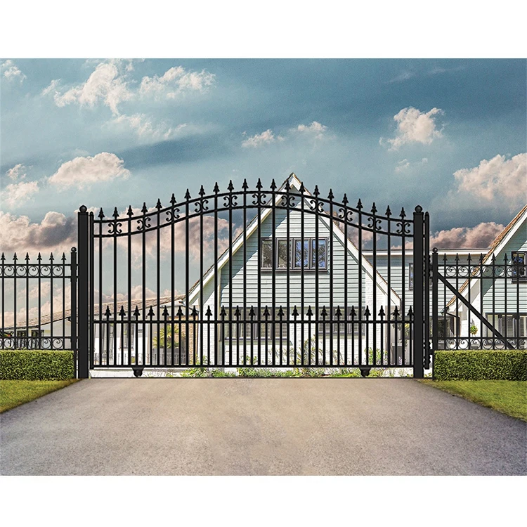 House villa latest arch steel main gates door designs photos catalogue modern beautiful iron pipe grill gate design