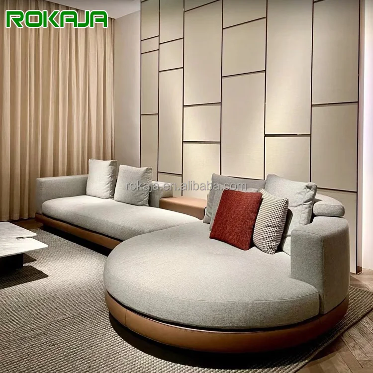 Итальянский минималистичный удобный изогнутый диван гостиничный домашний роскошный тканевый U-образный угловой набор