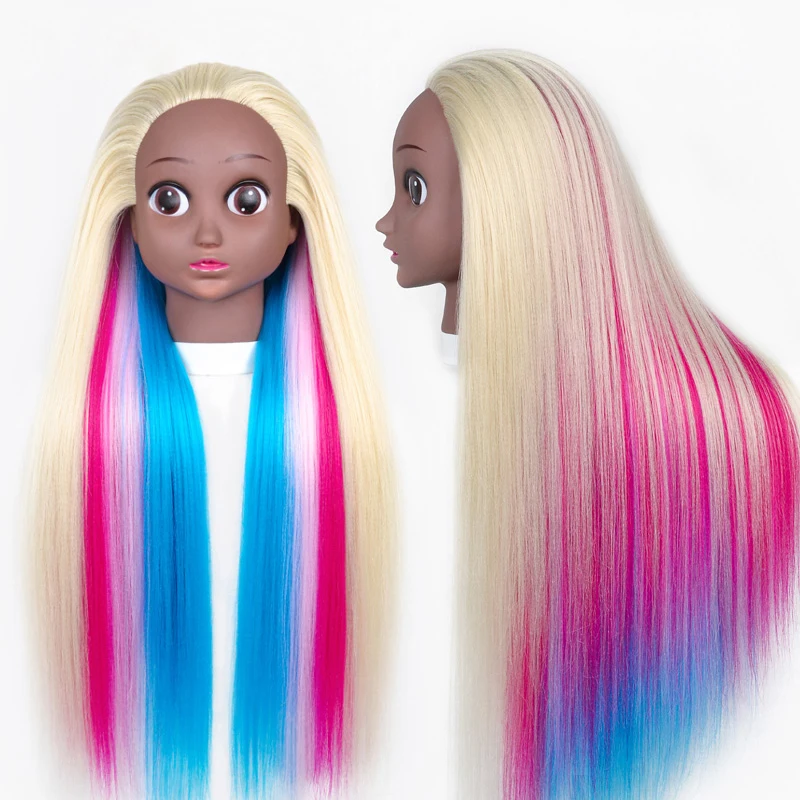 22Inches natural hair mannequins head dark skin black dummy doll head african mannequins head