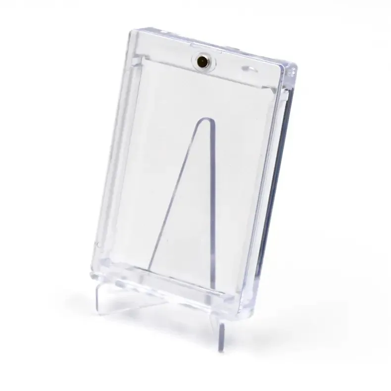 Clear Transparent Acrylic Hard Plastic 55PT One Touch Trading Card Magnetic Holder for Sports Tcg Cards Collectors Toploader