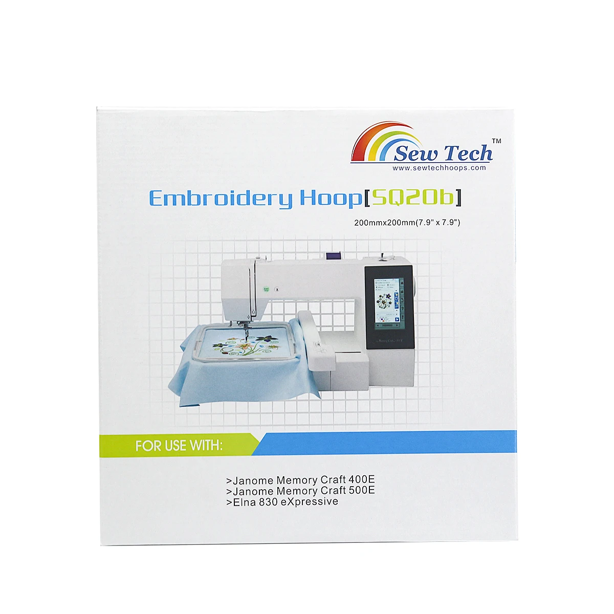 Кольцо для вышивки Janome SQ20B 7,9x7,9 дюйма для вышивальной машины Janome MC500E 400E