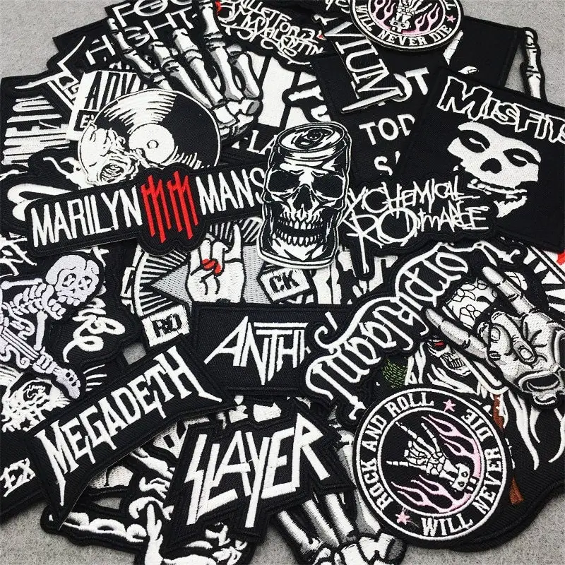Music Band Rock Embroidered Clothes Diy Appliques Stripes Music Badges Jacket Iron On Patches