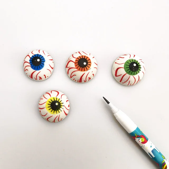 funny crazy rubber  TPR  3D   halloween  pencil stationery eyeball erasers