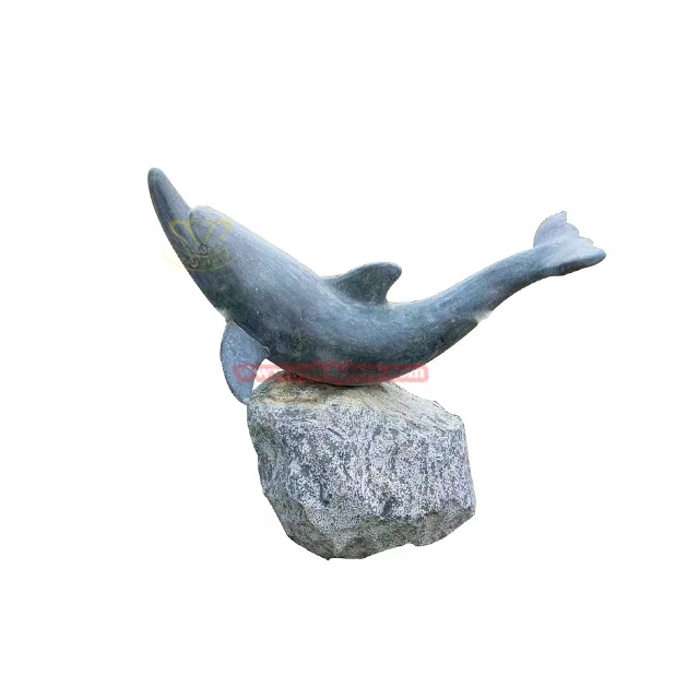 Outdoor garden water feature fountain ornaments Sculpture Marble Dolphin Statue Water fountain