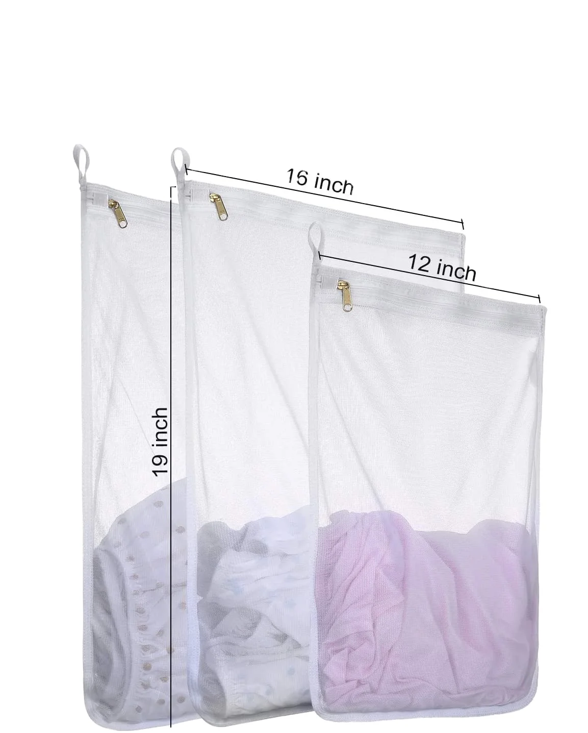 
Mesh Laundry Bag for Delicate with YKK Zipper Mesh Wash Travel Storage Organize Clothing Washing Bags 