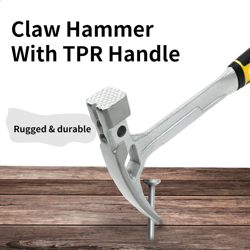 Multi-tools Anti-slip Fitter Framing Forged Hammers Non-slip Carpenter High Carbon Steel Magnetic Claw Hammer With TPR Handle