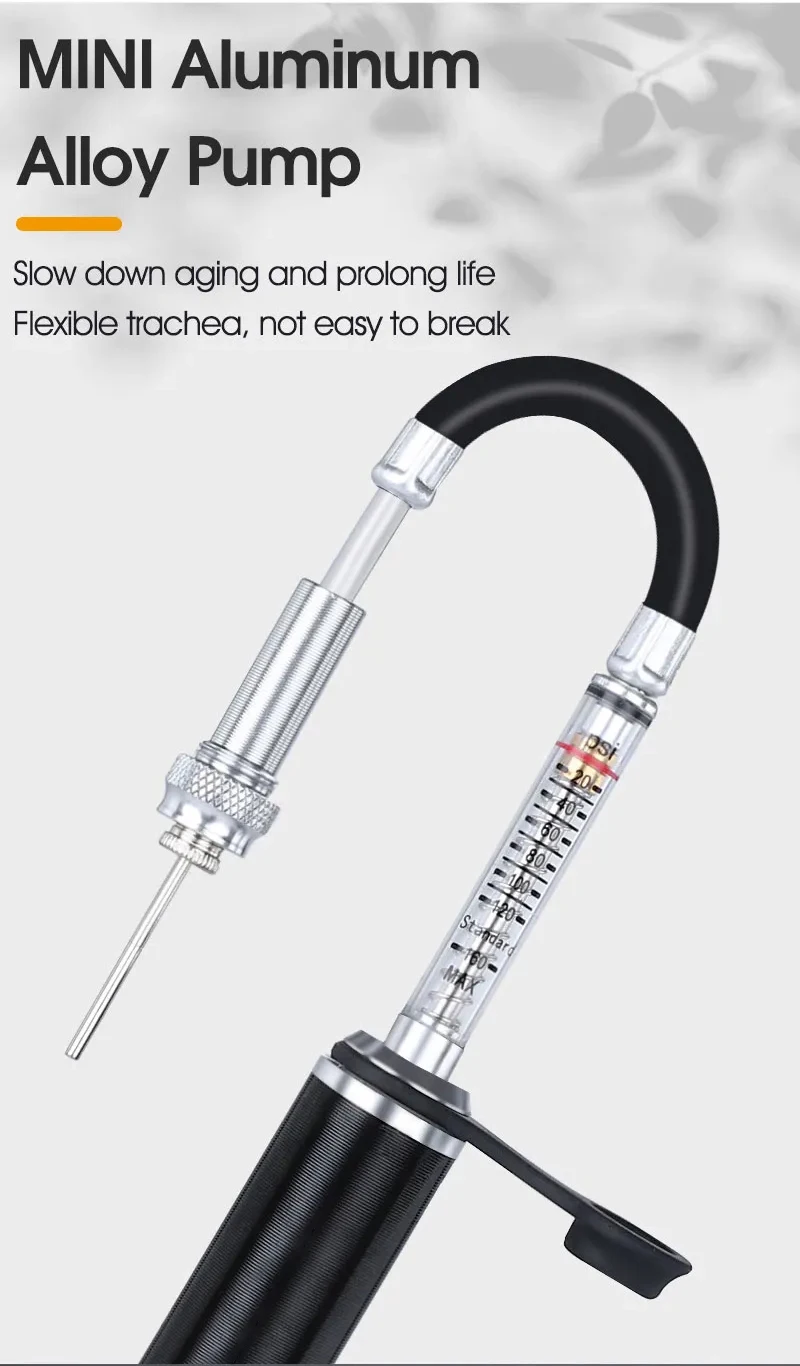 Hand Mini Basketball Hand Air Mini Air High-Pressure Mini Portable Hand Bicycle Pump Bicycle Pump With Pressure Gauge