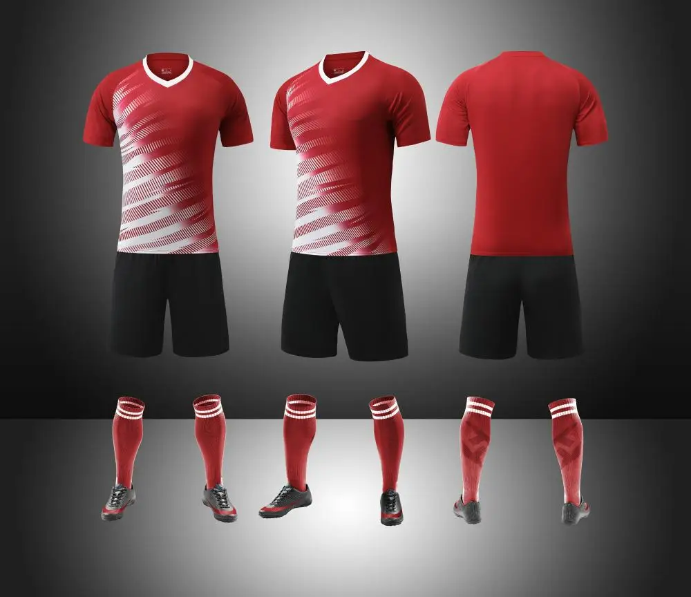 High Quality Team Club Soccer Uniforms Football Shirts Two Piece Men Shorts Set Custom Sublimation Soccer Jersey Set Kids
