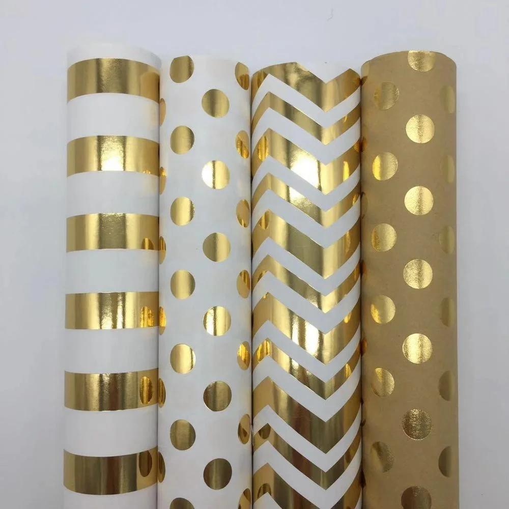 
China Manufacturer Gravure Printing Metallic Wrapping Gift Paper 