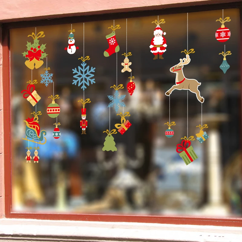 home wall decoration adhesive window christmas gel stickers