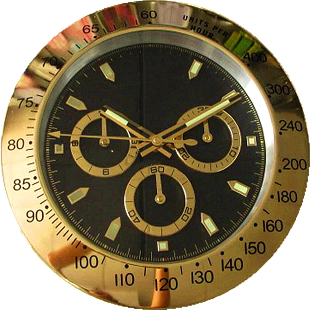 home decor unique 3d Watch Clock  high quality metal gold wall clock luxury