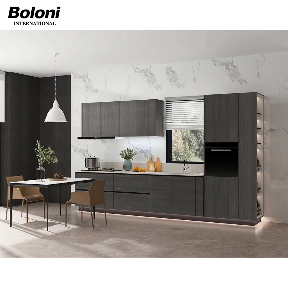 Boloni Luxury Modern Pakistan Hotel Kitchen Cabinet Marble L Shape Set aluminum kitchen cabinet modern